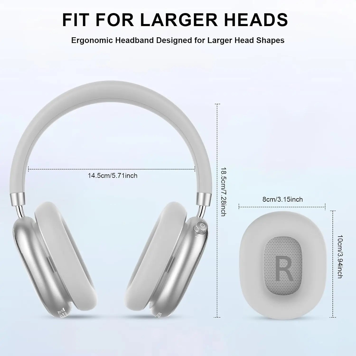 ANC Wireless Bluetooth Over Ear Headphones with Active Noise Cancelling, Hi-Res Audio Low Latency for Airplane Travel, Comfort
