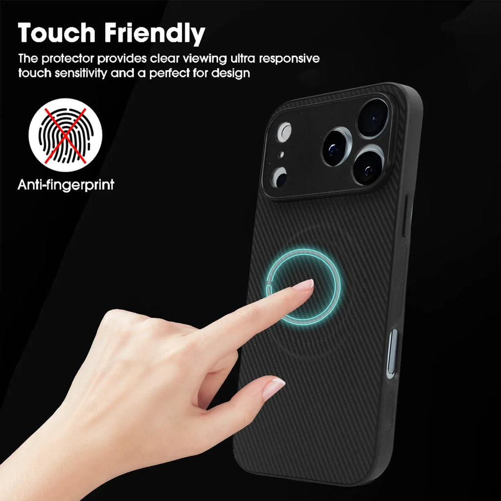 Carbon Fiber for IPhone 17 Pro Case Strong Magnetic Phone Case Slim Thin Smooth TPU Bumper for IPhone 17/17 Pro/17 Air/17 ProMax