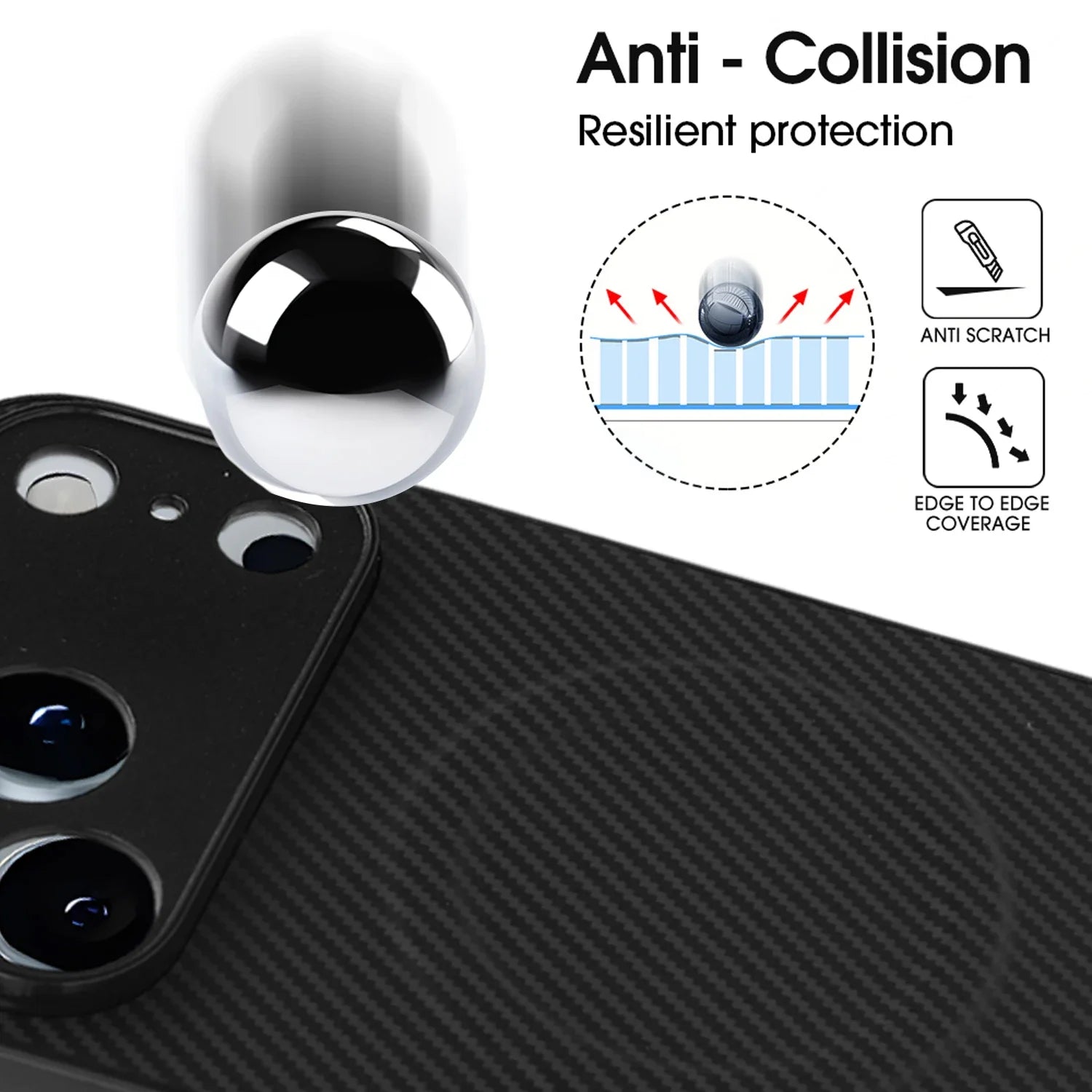 Carbon Fiber for IPhone 17 Pro Case Strong Magnetic Phone Case Slim Thin Smooth TPU Bumper for IPhone 17/17 Pro/17 Air/17 ProMax