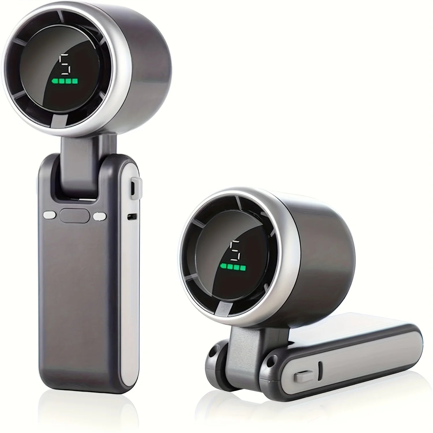 Handheld Fan Portable Foldable USB Rechargeable, Ultra Quiet 5-speed Adjustable, 1200mAh Battery (10 Hours Running Time)