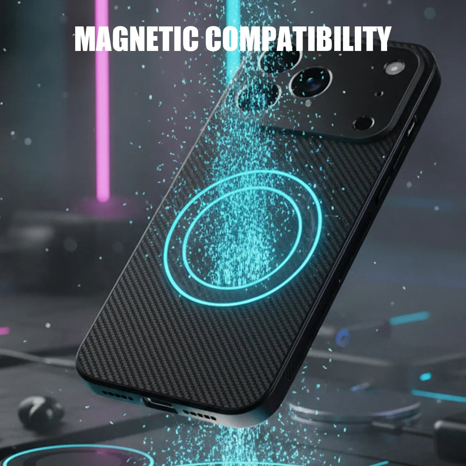Carbon Fiber for IPhone 17 Pro Case Strong Magnetic Phone Case Slim Thin Smooth TPU Bumper for IPhone 17/17 Pro/17 Air/17 ProMax
