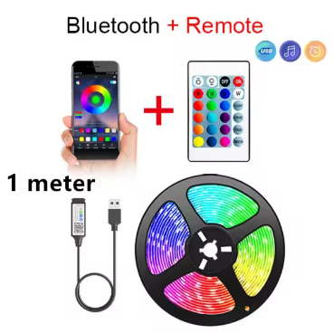 Bluetooth LED Strip Lights Smart SMD 5050 APP Remote Control Flexible Ribbon Diode Lamp Tape TV Backlights Game Room Home Decor