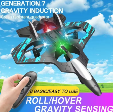 HOMEFISH 2.4G remote control fighter electric foam glider stunt tumbling UAV hovering helicopter with LED lights aircraft model