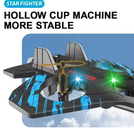 HOMEFISH 2.4G remote control fighter electric foam glider stunt tumbling UAV hovering helicopter with LED lights aircraft model