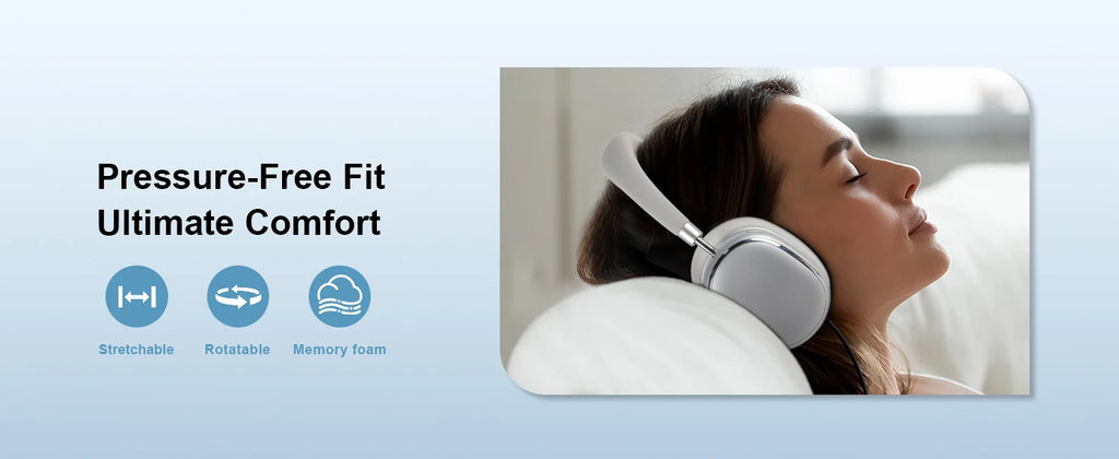 ANC Wireless Bluetooth Over Ear Headphones with Active Noise Cancelling, Hi-Res Audio Low Latency for Airplane Travel, Comfort
