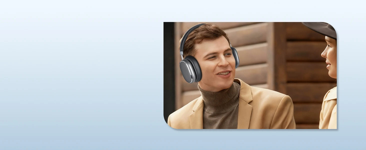 ANC Wireless Bluetooth Over Ear Headphones with Active Noise Cancelling, Hi-Res Audio Low Latency for Airplane Travel, Comfort