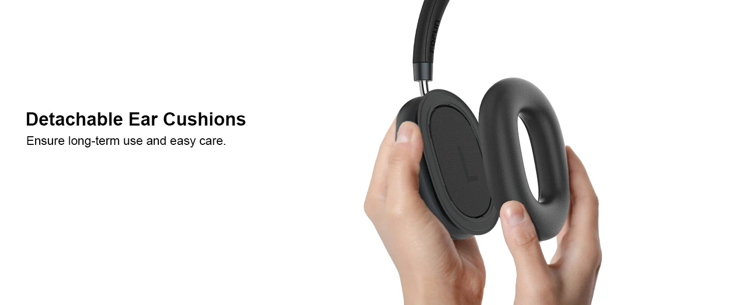 ANC Wireless Bluetooth Over Ear Headphones with Active Noise Cancelling, Hi-Res Audio Low Latency for Airplane Travel, Comfort